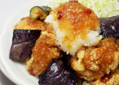 ナスと鶏から甘酢おろし